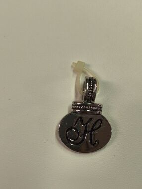 Silver Initial H Pendant Charm By Ganz Nwt